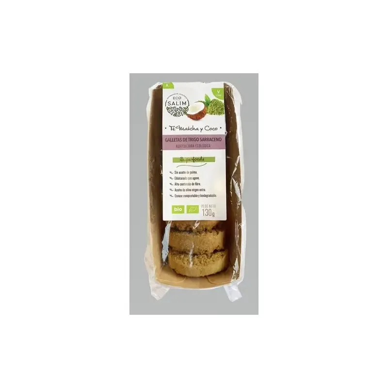 Eco-salim galletas trigo sarraceno matcha coco bio 130g | Farmacia Barata