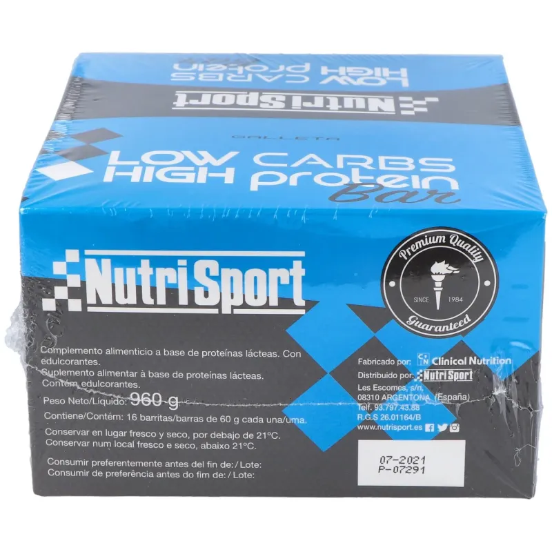 Nutrisport barritas low carbs chocolate-galleta 16 uds | Farmacia Barata