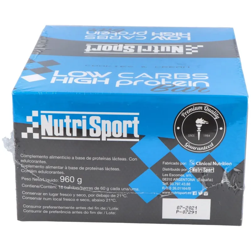 Nutrisport barritas low carbs cookies y cream 16 uds | Farmacia Barata Nutrisport barritas low carbs cookies y cream 16 uds | Farmacia Barata