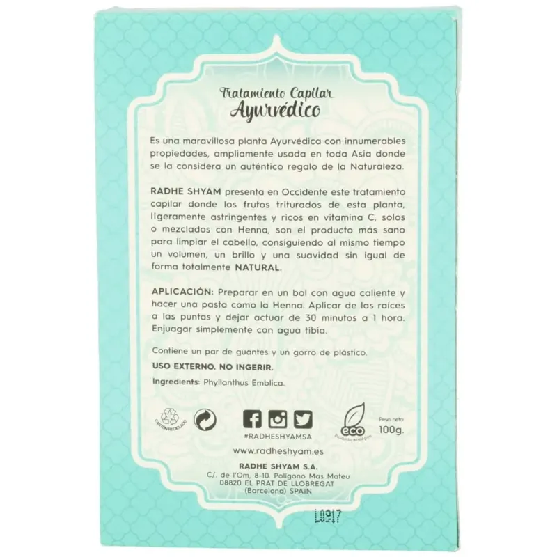 Radhe shyam amla tratamiento capilar ayurvédico eco 100g | Farmacia Barata