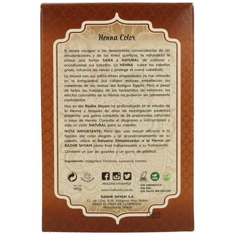 Radhe shyam henna castaño oscuro prof polvo 100gr | Farmacia Barata Radhe shyam henna castaño oscuro prof polvo 100gr | Farmacia Barata