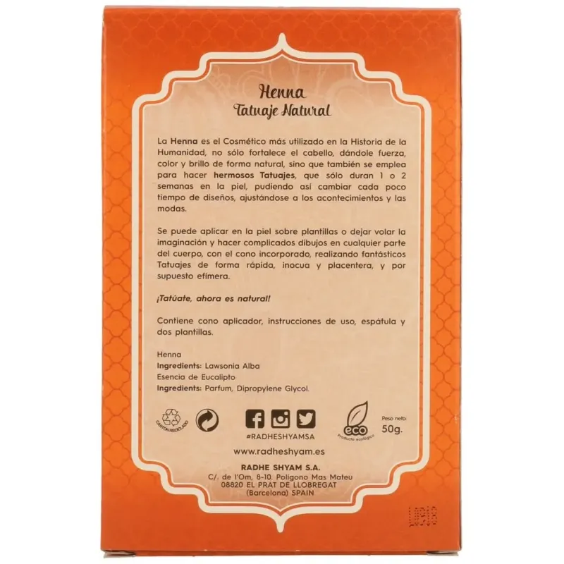 Radhe shyam henna tatuaje natural | Farmacia Barata Radhe shyam henna tatuaje natural | Farmacia Barata