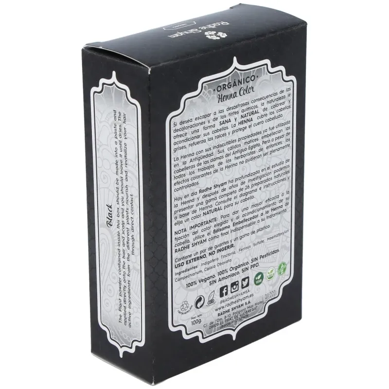 Radhe shyam henna color negro 100ml | Farmacia Barata