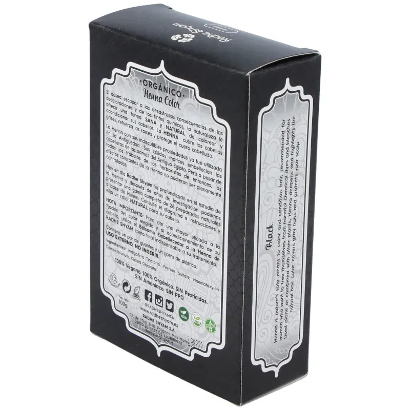 Radhe shyam henna color negro 100ml | Farmacia Barata