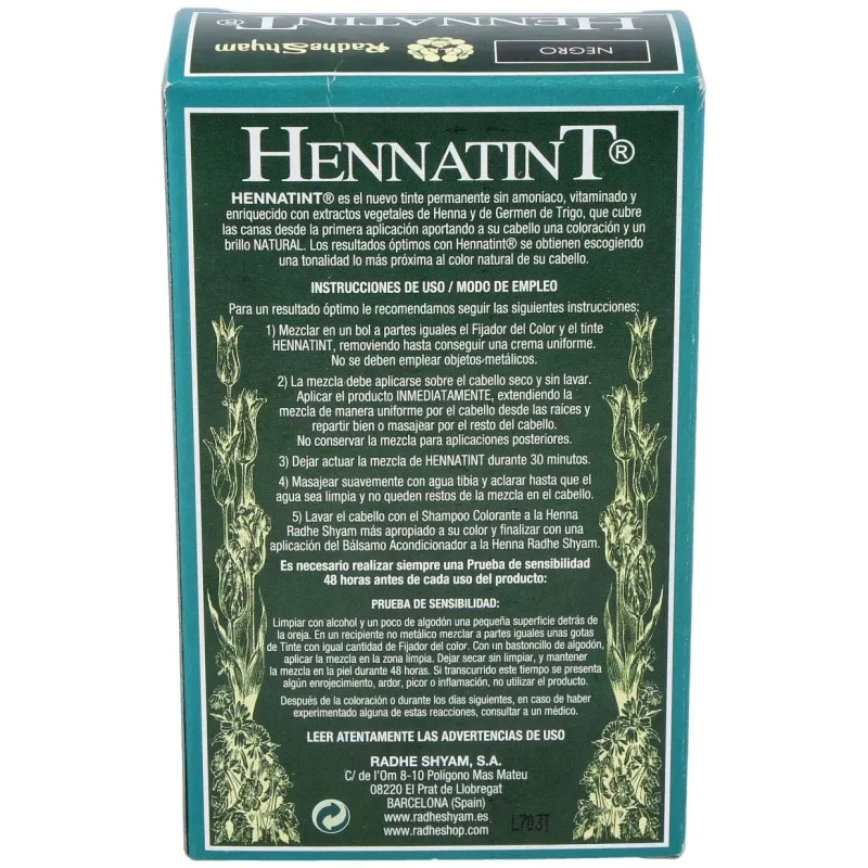 Radhe shyam hennatint negro 60ml | Farmacia Barata Radhe shyam hennatint negro 60ml | Farmacia Barata