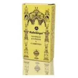 Radhe shyam incienso sandalo en polvo y carbones 100g | Farmacia Barata