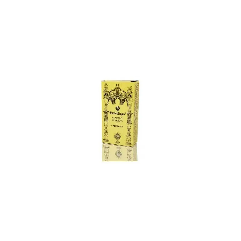 Radhe shyam incienso sandalo en polvo y carbones 100g | Farmacia Barata