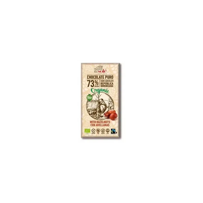 Chocolates sole chocolate negro con avellanas 73% 150g | Farmacia Barata