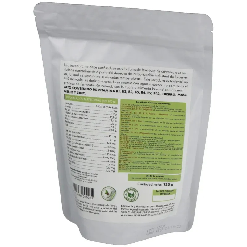 Levadura nutricional con vitamina b12 150gr. vegan | Farmacia Barata