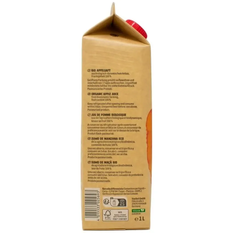 Voelkel zumo de manzana bio 1l | Farmacia Barata