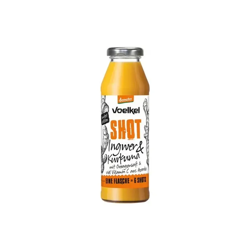 Voelkel shot de jengibre curcuma naranja acerola limon 280ml | Farmacia Barata