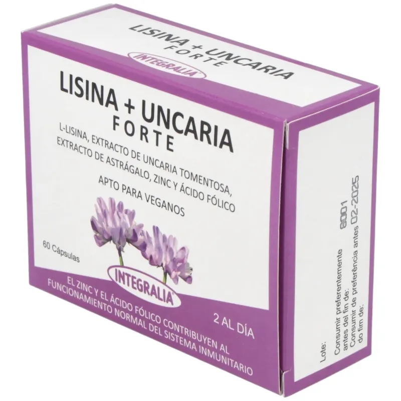 Integralia lisina + uncaria forte 60caps | Farmacia Barata