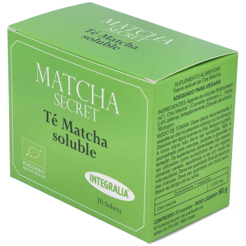 Té matcha ecologico soluble integralia 20 sobres | Farmacia Barata