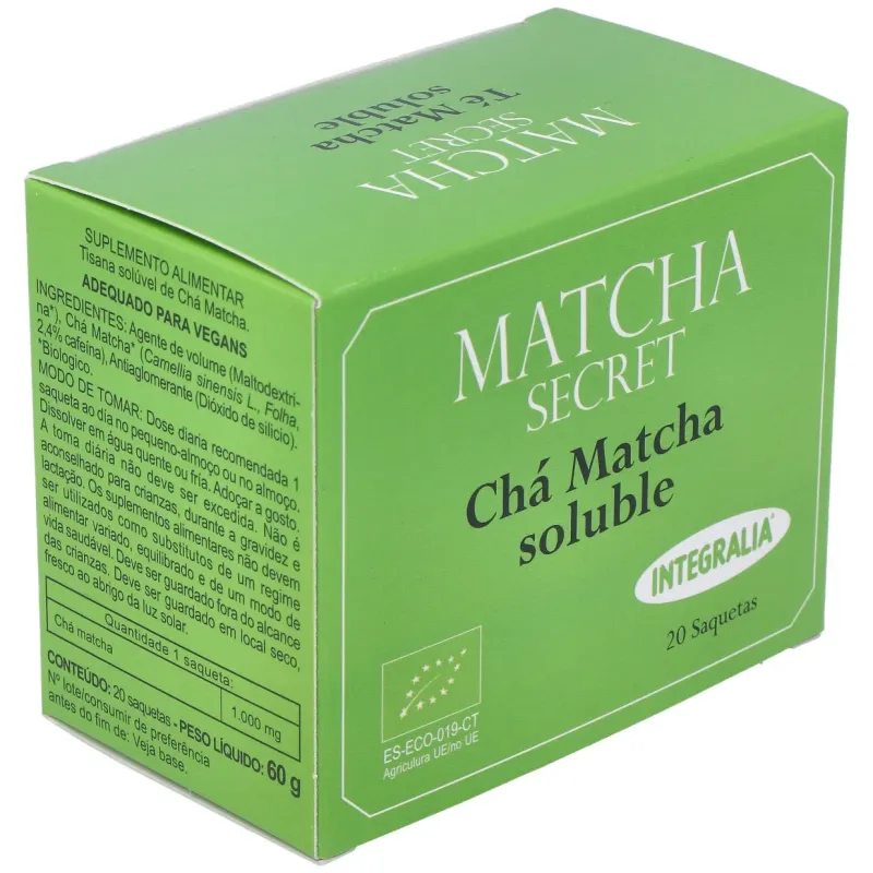 Té matcha ecologico soluble integralia 20 sobres | Farmacia Barata