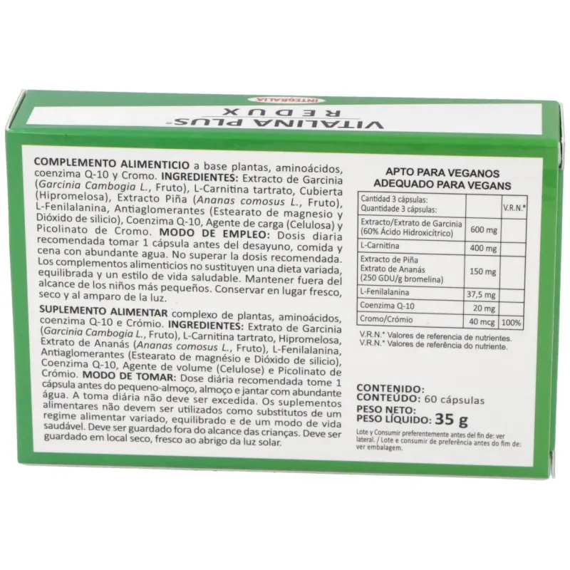 Integralia vitalina redux plus 60 cápsulas | Farmacia Barata Integralia vitalina redux plus 60 cápsulas | Farmacia Barata