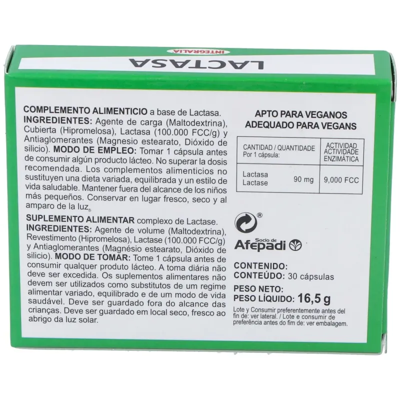 Integralia lactasa 30caps | Farmacia Barata