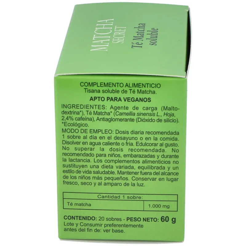 Té matcha ecologico soluble integralia 20 sobres | Farmacia Barata
