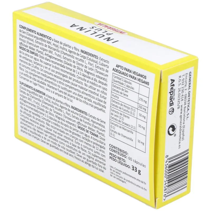 Integralia inulina plus 60caps | Farmacia Barata