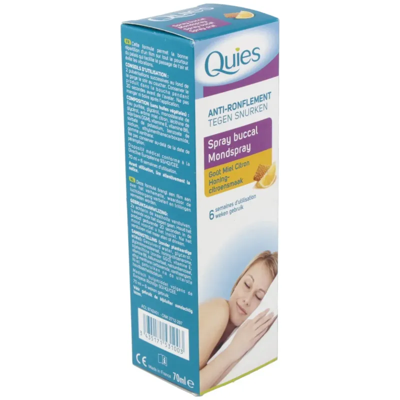 Quies spray bucal antirronquidos miel y limón 70ml | Farmacia Barata
