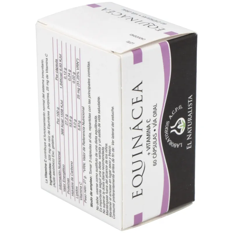 Equinacea+vit c 60 cap el naturalista | Farmacia Barata