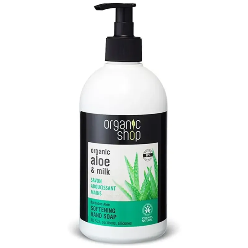 Organic shop jabón de manos suavizante aloe de barbados 500ml | Farmacia Barata