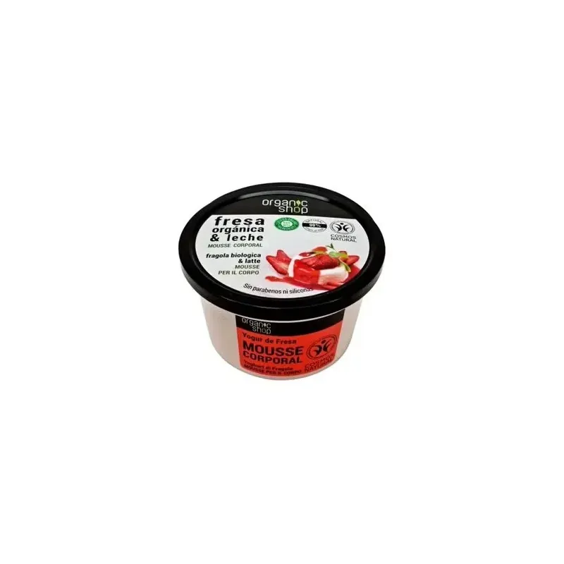 Organic shop mousse corporal yogur de fresa 250ml | Farmacia Barata