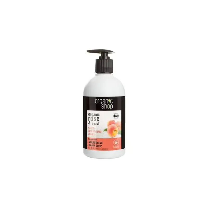 Organic shop jabón de manos nutritivo rosa melocotón 500ml | Farmacia Barata
