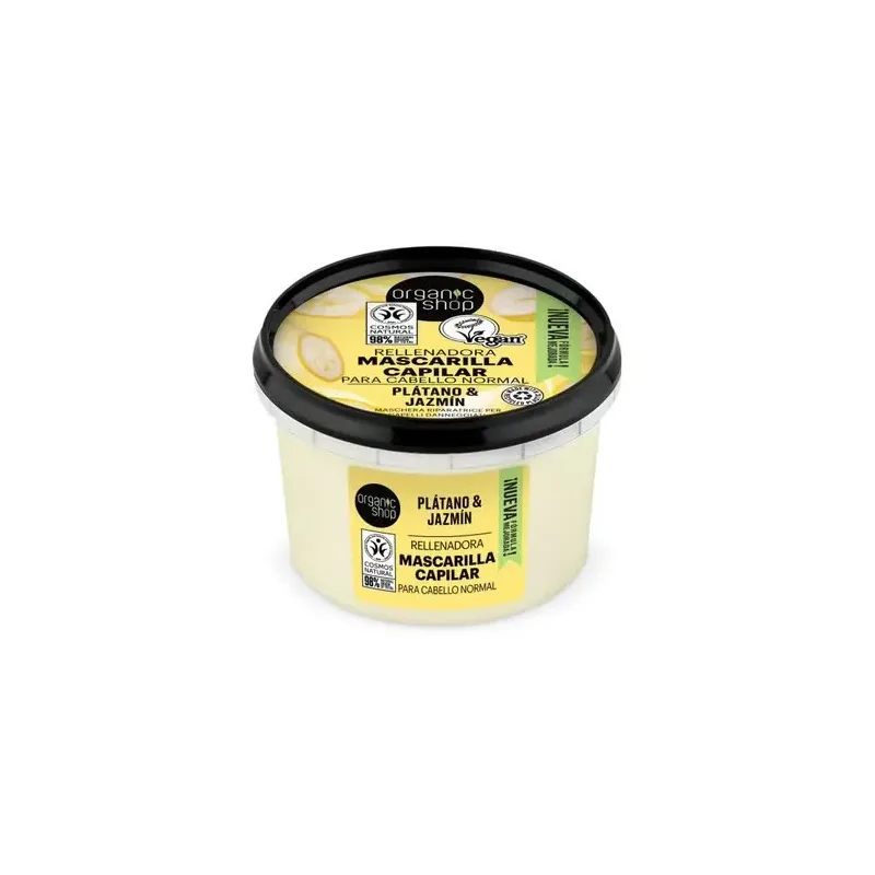Organic shop mascarilla rellenadora plátano y jazmín 250ml | Farmacia Barata