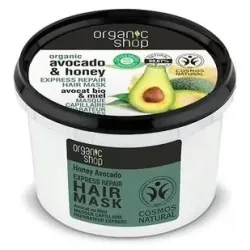 Organic shop mascarilla capilar reparador miel aguacate 250ml
