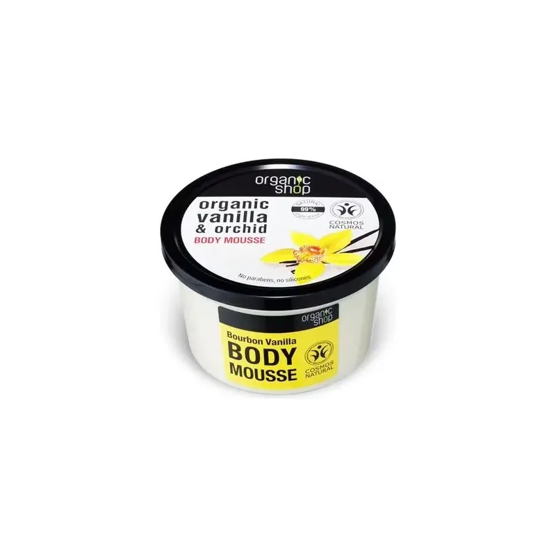 Organic shop mousse corporal vainilla bourbon 250ml | Farmacia Barata