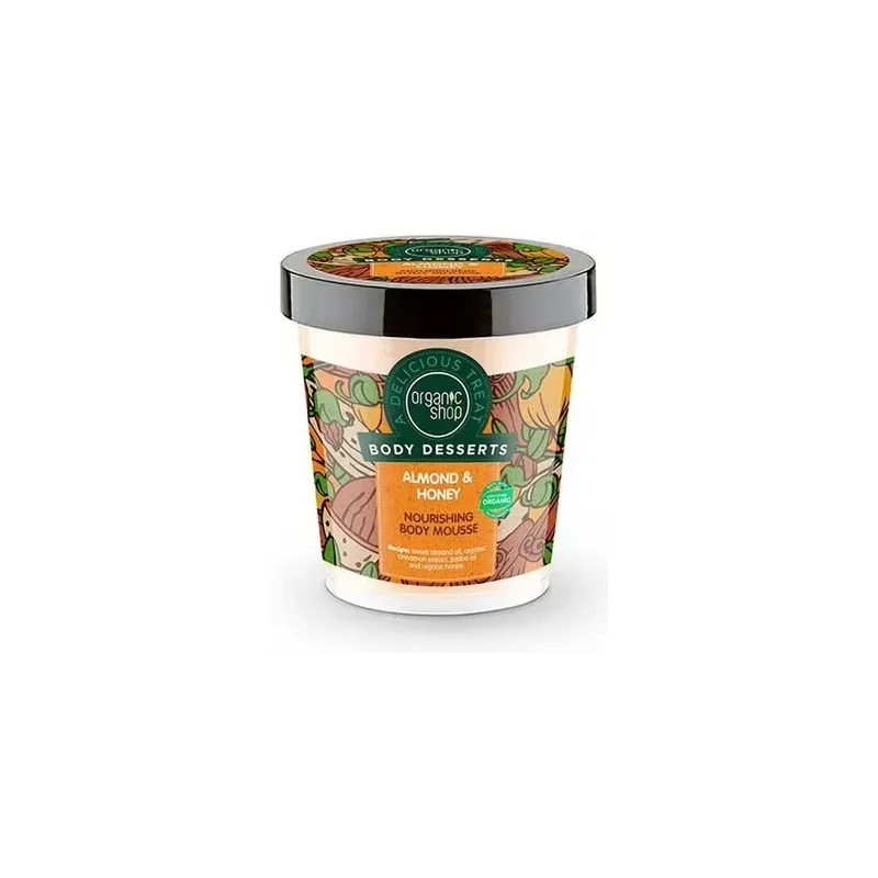 Organic shop mousse corporal nutritiva almendra y miel 450ml | Farmacia Barata