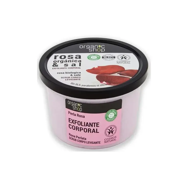 Organic shop exfoliante corporal perla rosa 250ml | Farmacia Barata