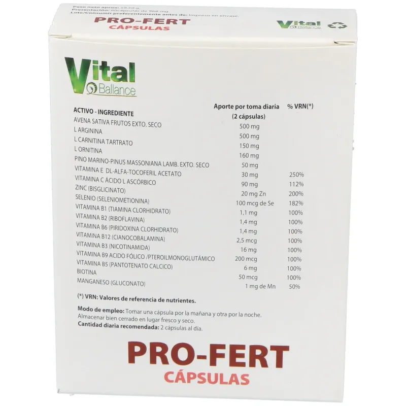 Vital ballance pro-fert 60caps | Farmacia Barata