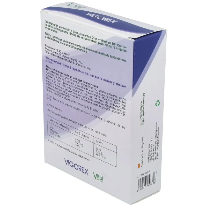 Vital ballance vigorex 60caps | Farmacia Barata