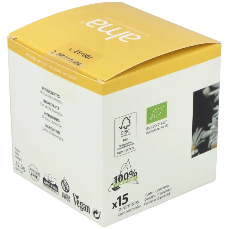 Manzanilla infusion 15piramides. eco vegan | Farmacia Barata