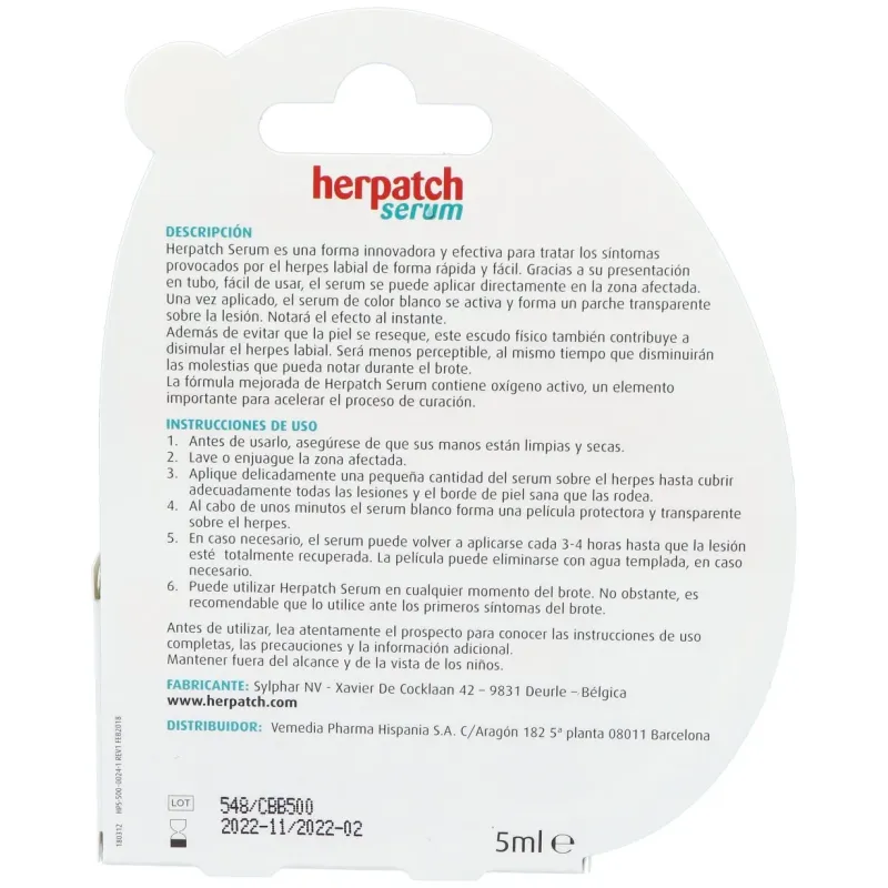 Herpatch serum 5ml. prevent labial 4,8gr. | Farmacia Barata