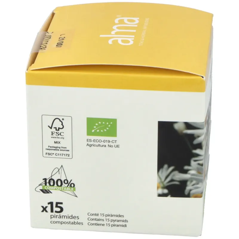 Manzanilla infusion 15piramides. eco vegan | Farmacia Barata