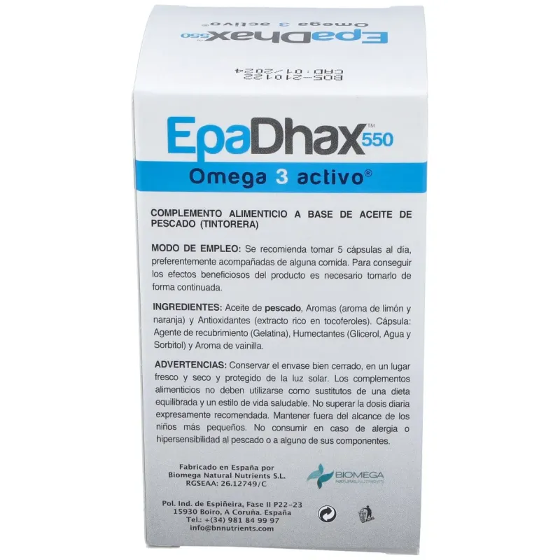 Epadhax 550 omega 3 150 cap | Farmacia Barata