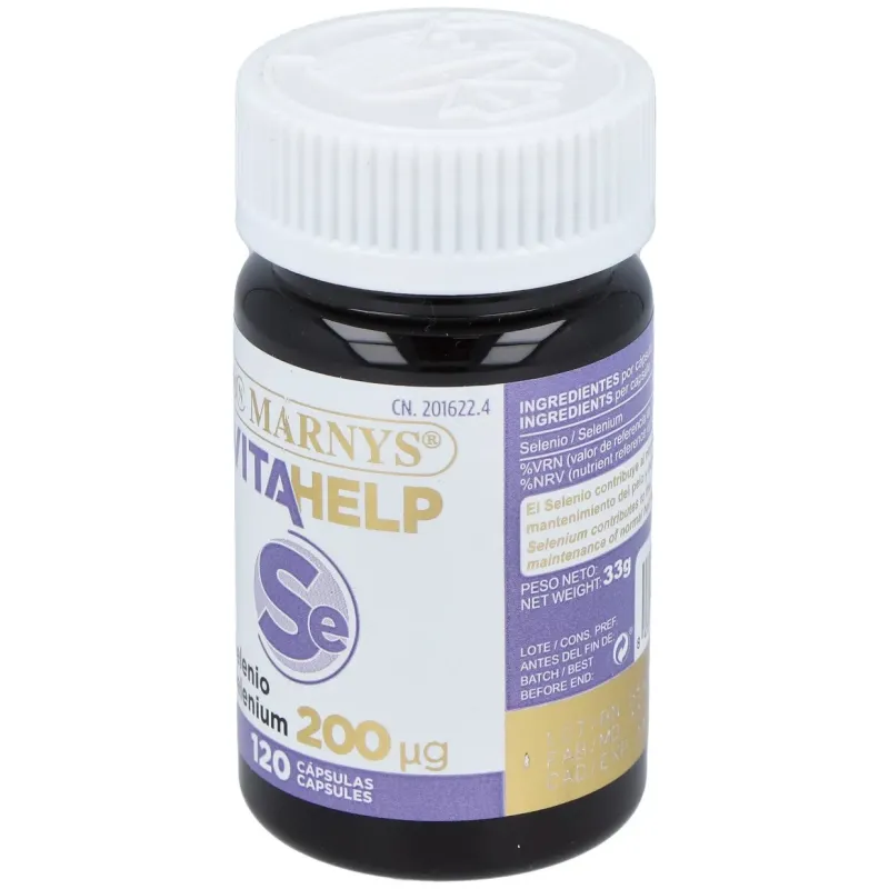 Marnys selenio 200mg línea vitahelp 120caps | Farmacia Barata