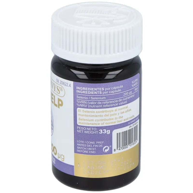 Marnys selenio 200mg línea vitahelp 120caps | Farmacia Barata