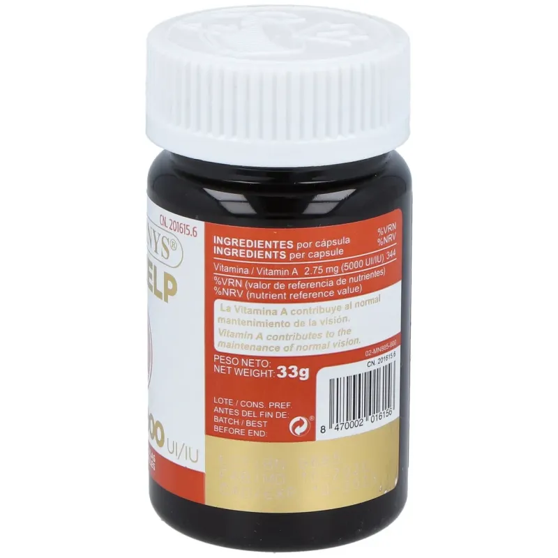 Marnys vitamina a 5000ui línea vitahelp 120caps | Farmacia Barata Marnys vitamina a 5000ui línea vitahelp 120caps | Farmacia Barata