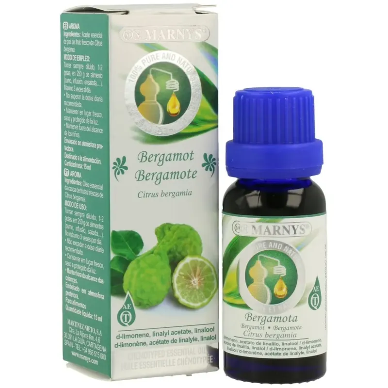 Marnys aceite esencial alimentario de bergamota estuche 15ml | Farmacia Barata