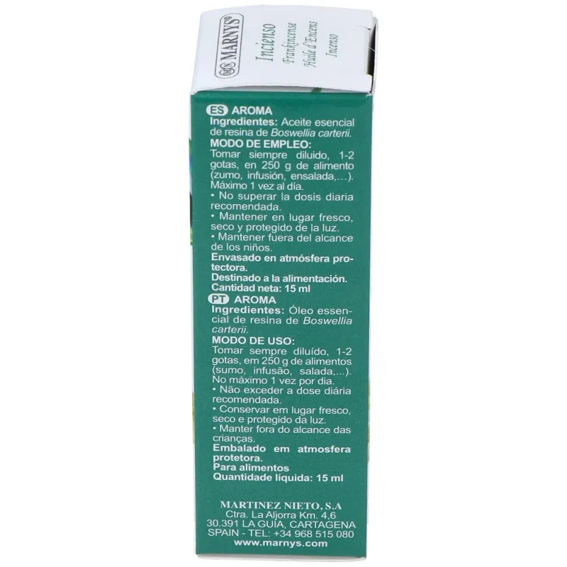 Marnys aceite esencial alimentario de incienso estuche 15ml | Farmacia Barata