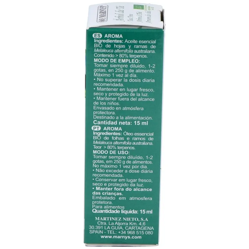 Marnys aceite esencial alimentario de arbol de te bio 15 | Farmacia Barata Marnys aceite esencial alimentario de arbol de te bio 15 | Farmacia Barata