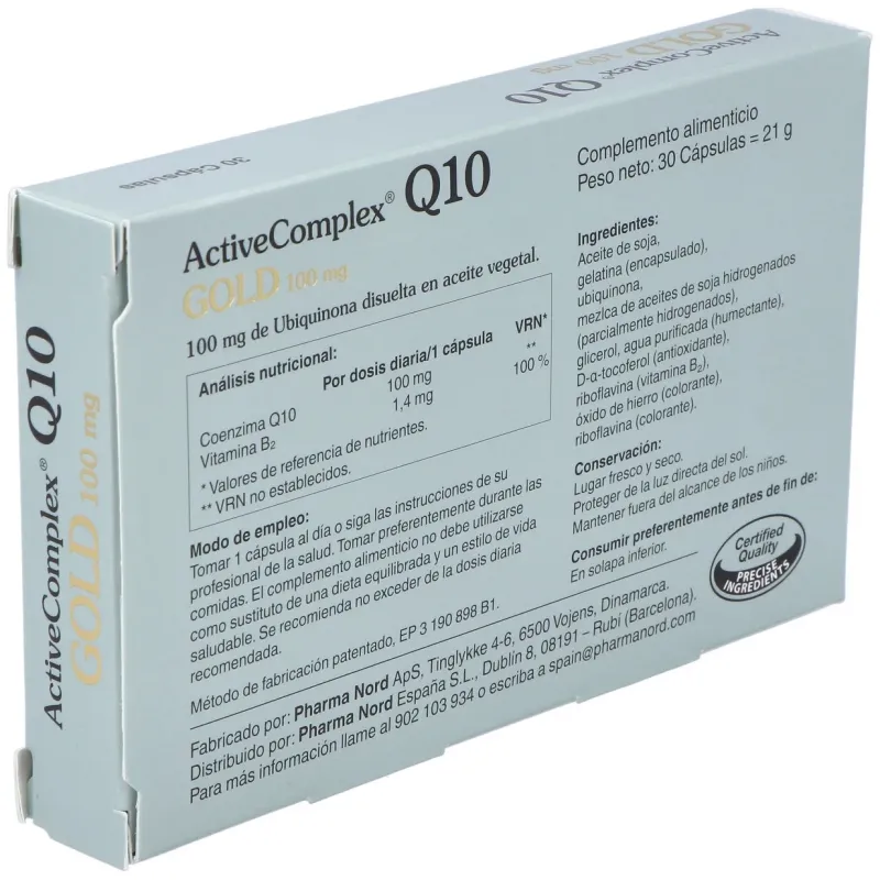 Activecomplex q10 gold 100mg. 30cap. | Farmacia Barata