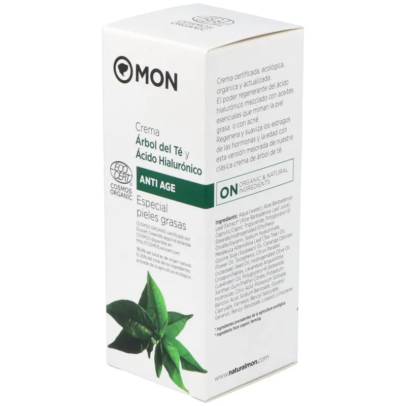 Crema facial arbol del te y ac. hialur. 50ml. bio | Farmacia Barata