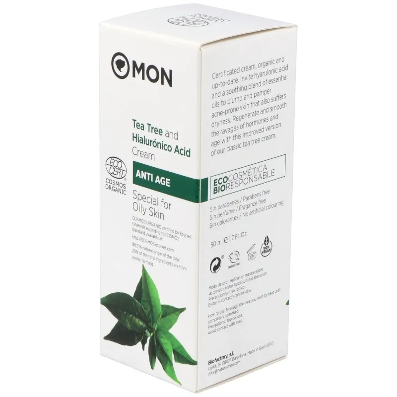 Crema facial arbol del te y ac. hialur. 50ml. bio | Farmacia Barata