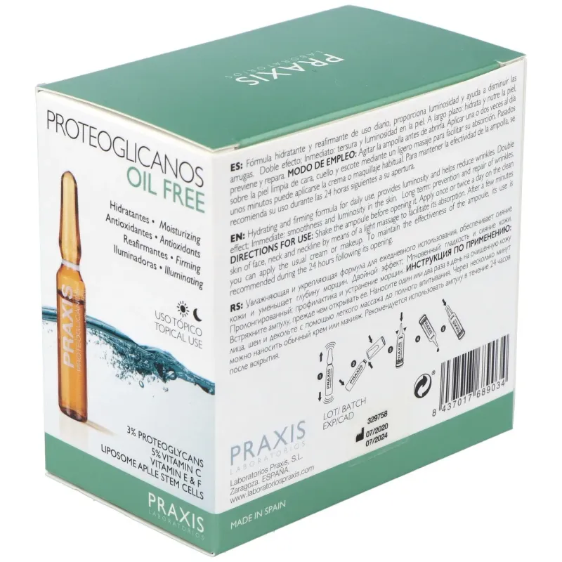 Praxis proteoglicanos oil free 24x2ml | Farmacia Barata