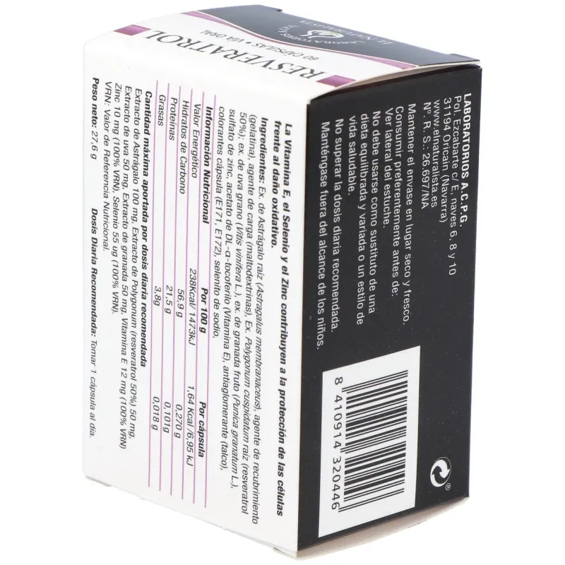 El naturalista resveratrol 60cáps | Farmacia Barata