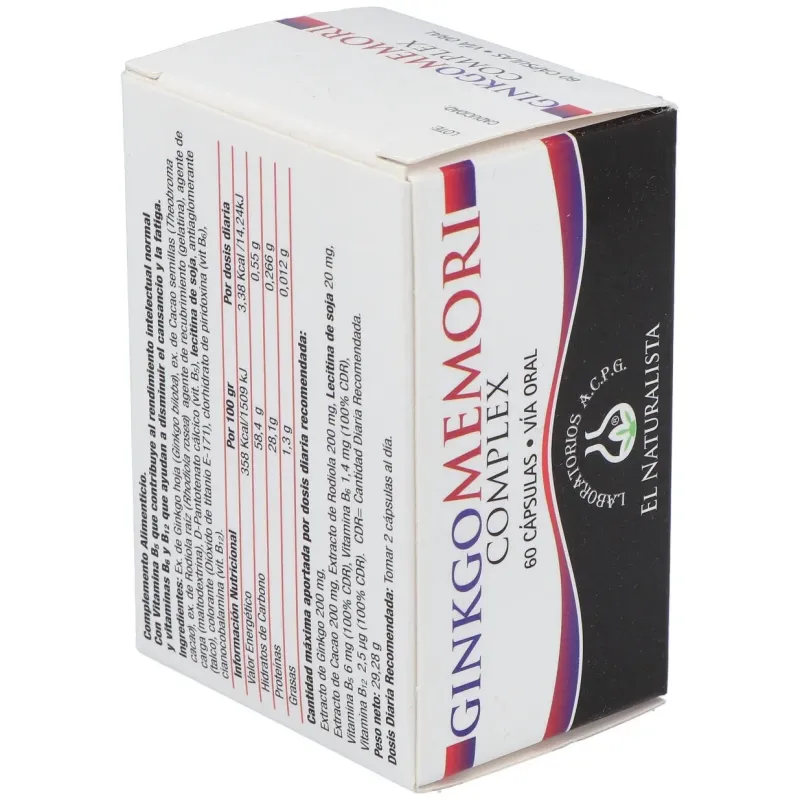 El naturalista ginkgo memori complex 60caps | Farmacia Barata